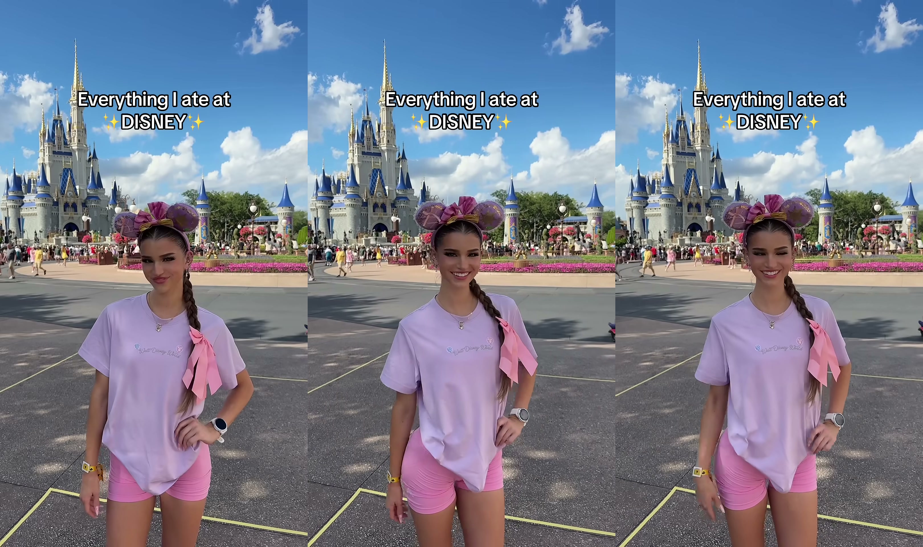 Brooke Monk in front of Cinderella Castle