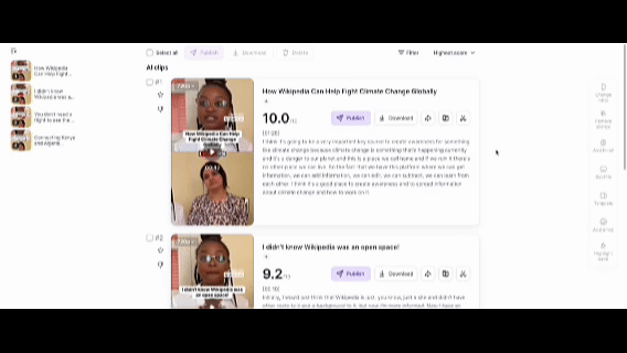 Generates Multiple Short Clips from a Long Video